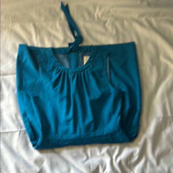 J. Crew Blue Pleated Halter Sheath Dress - Picture 5 of 9